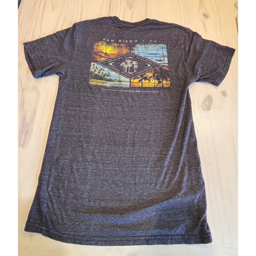Blue 84 San Diego CA Graphic T-Shirt Small Dark Gray Heather Beach Souvenir Tee - Picture 7 of 7